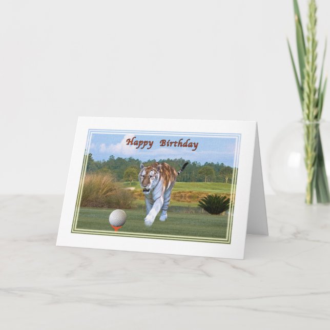Tigre en la tarjeta de cumpleaños del campo de (Anverso)