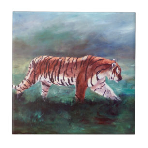 Tigre en la teja del vagabundeo