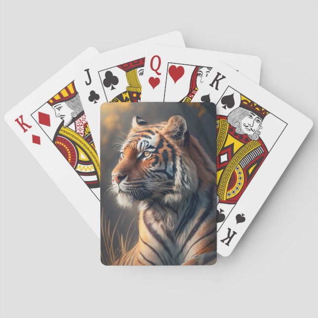 Tigre en las cartas de juego de la naturaleza (Reverso)