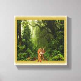 tigre en lienzo de jungla