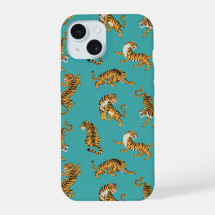 Tigre en patrón de azul verdoso