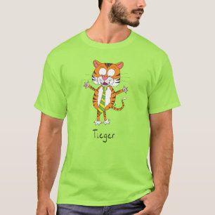 Tigre entero en camiseta de corbata masculina