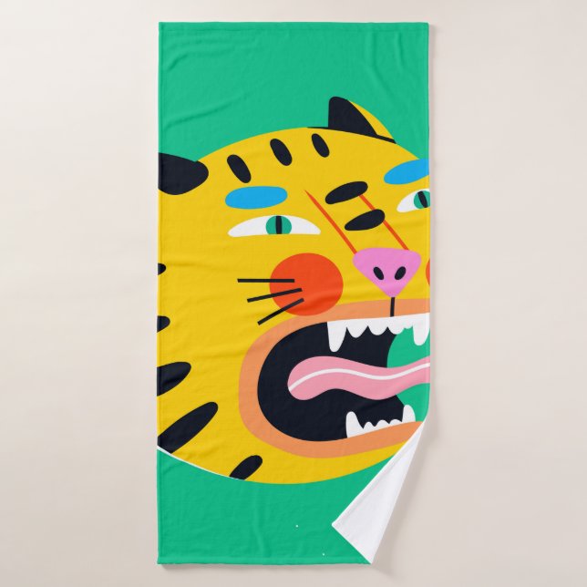 Tigre gracioso abstracto (Toalla de baño)