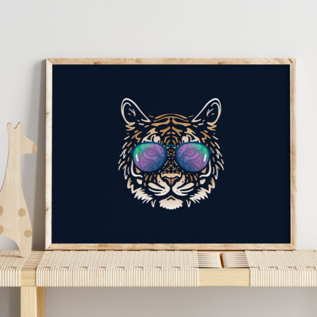 Tigre gracioso | Impresión de pared de gafas de so (Subido por el creador)