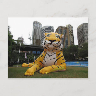 Tigre inflable para la tarjeta postal del Año Nuev
