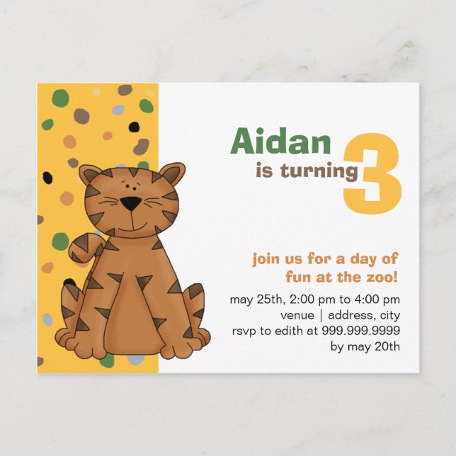 Tigre ・ Invitación de cumpleaños (Anverso)