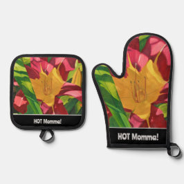 Tigre Lily Hot Momma Oven Mitt & Pot Holder Set