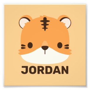Tigre lindo con foto de nombre personalizado