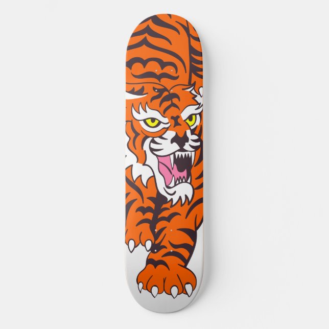Tigre Naranja de patineta (Anverso)