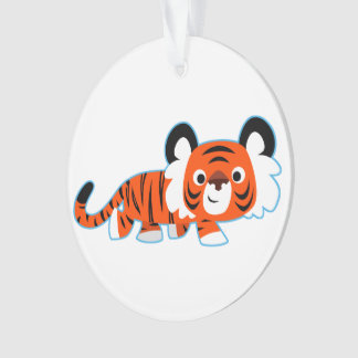Tigre Personalizado lindo en el adorno acrílico de