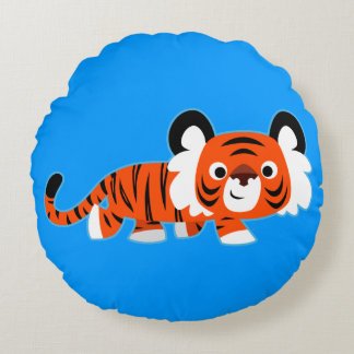 Tigre Personalizado lindo en la almohada redonda d