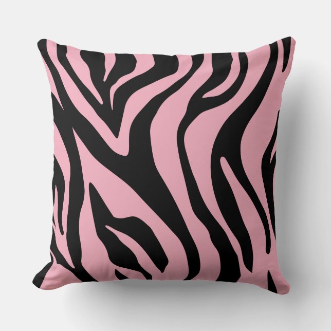 Tigre rosado/amarillo claro Imprimir almohada reve (Anverso)