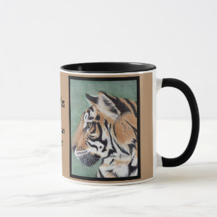 Tigre siberiano personaliza la copa de café