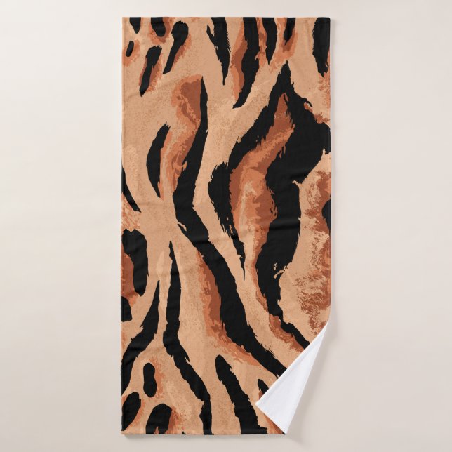 tigre sin costuras, patrón de piel de leopardo (Toalla de baño)