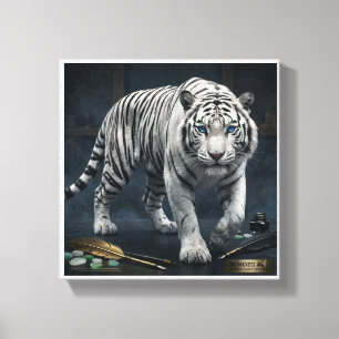 Tigre Soberano" Majestuoso Tigre Blanco Arte Refin