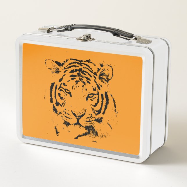 Tigre sobre naranja (Anverso)