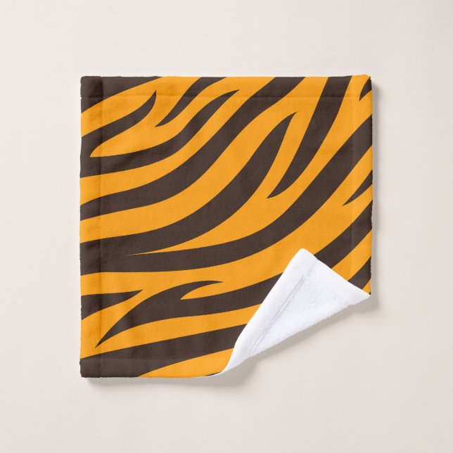 Tigre Stripe Naranja negro Patrón de piel de anima (Toallita)