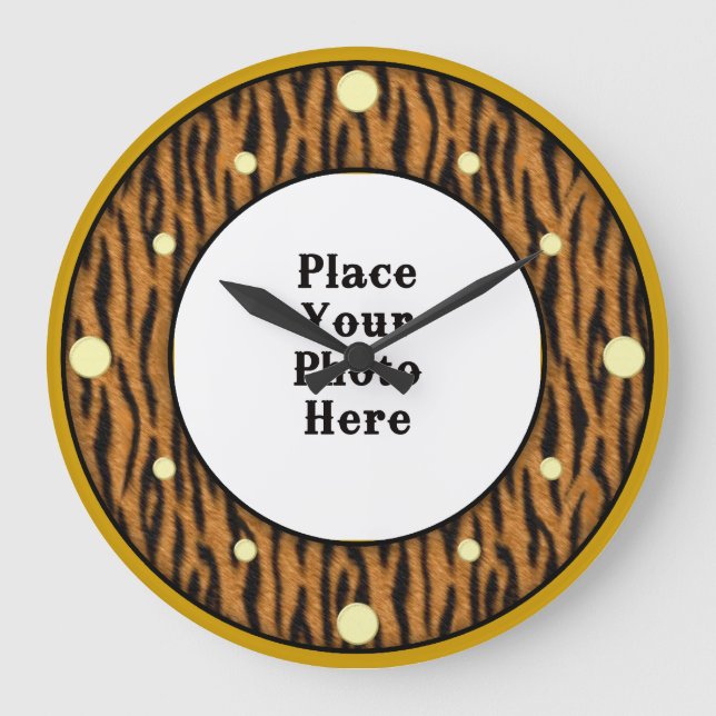 Tigre su reloj de pared fotográfica (Anverso)