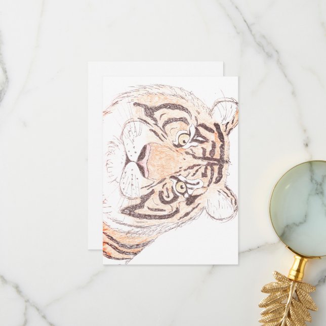 Tigre - Tarjeta de agradecimiento plana (Anverso/Reverso In Situ)