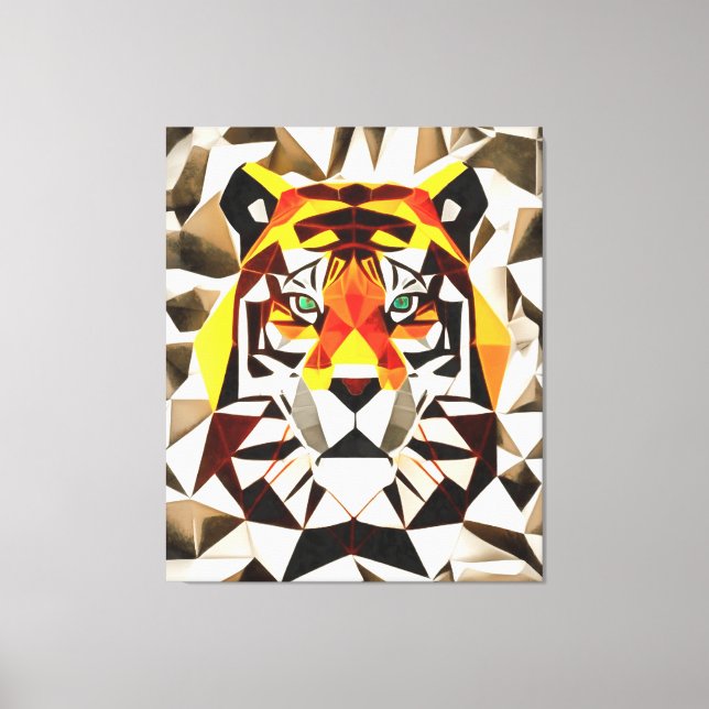 Tigre temeroso simetría arte geométrico (Anverso)