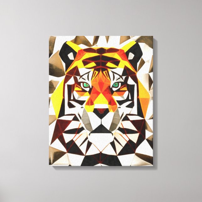 Tigre temeroso simetría arte geométrico (Anverso)