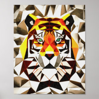 Tigre temeroso simetría arte geométrico