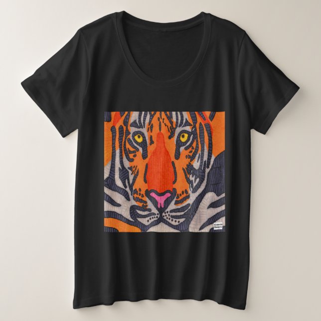 Tigre (vívido) - Camiseta tamaño más grande para m (Anverso del diseño)