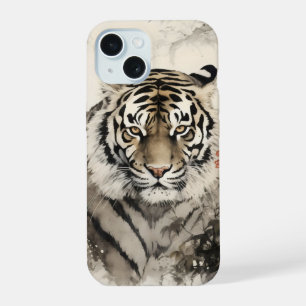 Tigre y flores