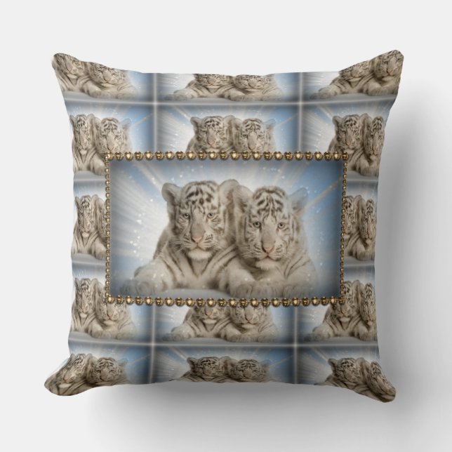 Tigres Cojines decorativos/blancos (Anverso)