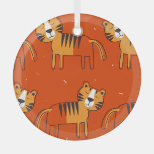 Tigres coloridos con decoración de dibujos a mano