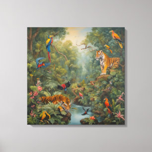 Tigres de la jungla - Imprimir arte de lienzo