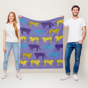 Tigres morados amarillos, manta de gatos grandes