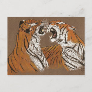Tigres muertos escupiendo - postal