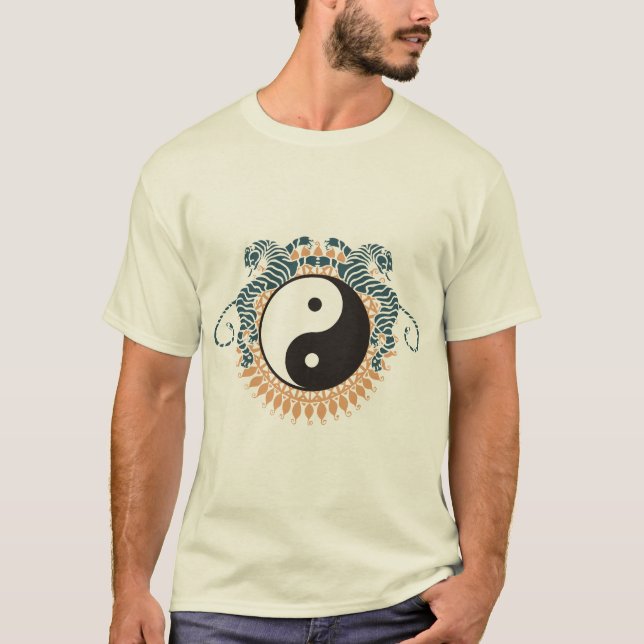Tigres y camiseta de Yin Yang (Anverso)