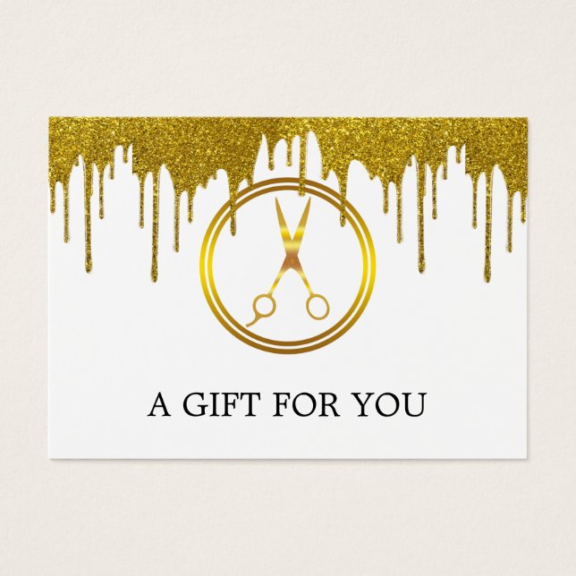 Tijera circular de oro falso con goteo de purpurin (Frente)