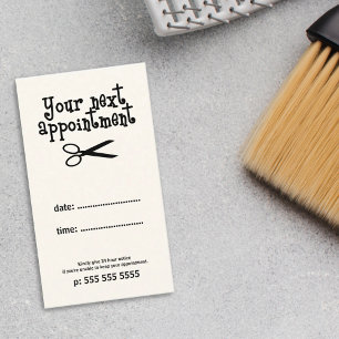 Tijeras de la tarjeta de cita con estilo de pelo m