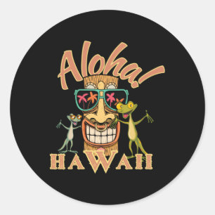 Tiki Hawaii con dos divertidos Pegatinas Geckos