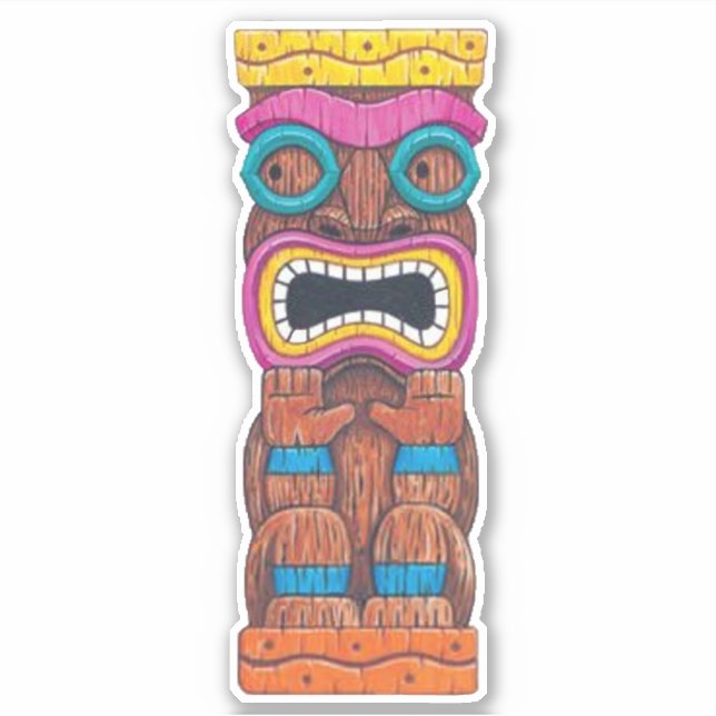 Tiki Totem 1 Pegatina (Anverso)