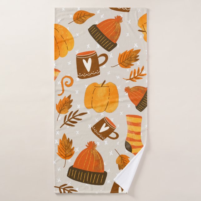 Tile De Patrón Sin Maravillas Tema De Otoño (Toalla de baño)