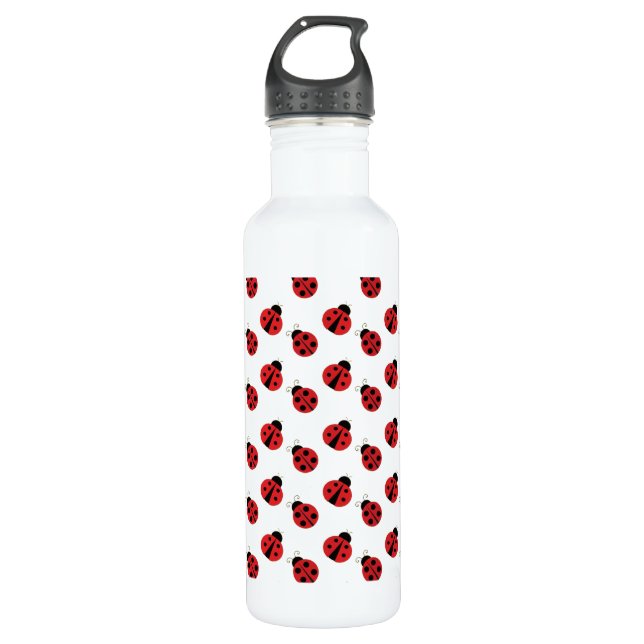 Tiled Ladybugs Design Botella de agua (Anverso)