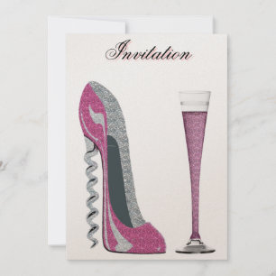 Tiletto rosado Corktornillo y Champán invitación