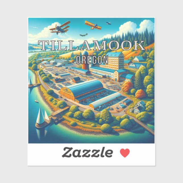 Tillamook Oregon Pegatina de vinilo de 3 pulgadas (Hoja)