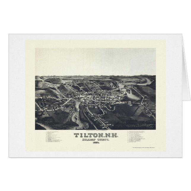 Tilton, mapa panorámico del NH - 1884 (Anverso (Horizontal))