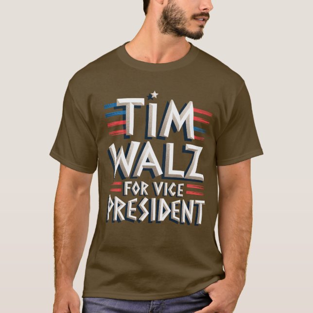 TIM WALZ POR camiseta masculina de vicepresidente (Anverso)