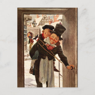 Tim y Bob minúsculos Cratchit el día de navidad