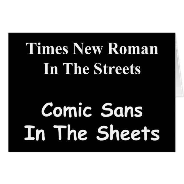 Times New Roman en las calles, Comic Sans.... (Anverso (Horizontal))