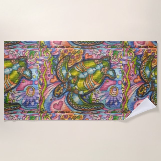 Timmy the Turtle 70" x 35" toalla de playa (Anverso)