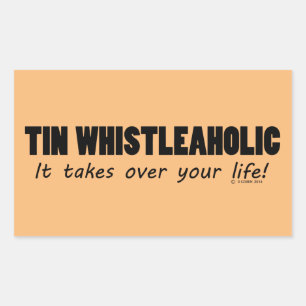 Tin Whistleaholic Life Rectangular Pegatina