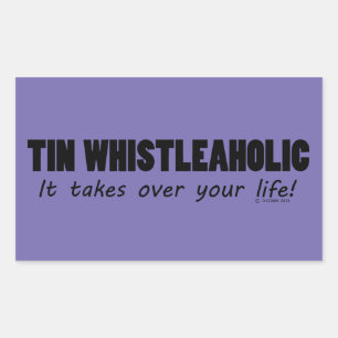 Tin Whistleaholic Life Rectangular Pegatina