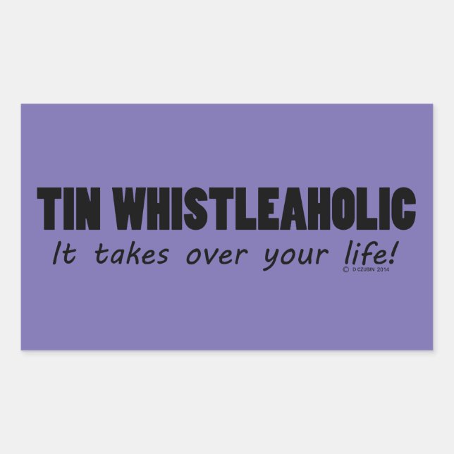 Tin Whistleaholic Life Rectangular Pegatina (Anverso)